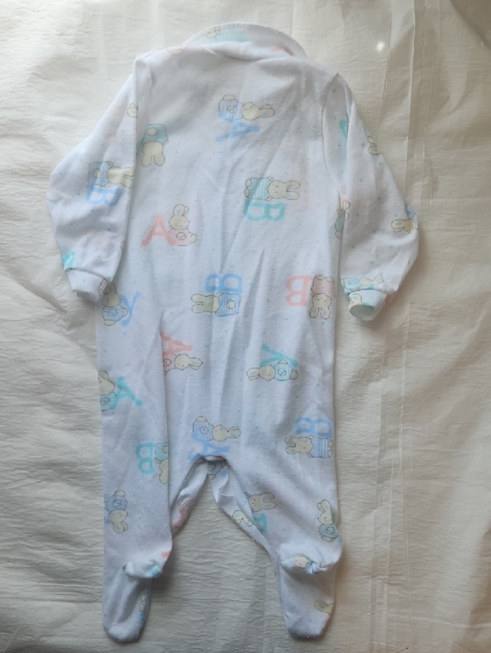 Carter's White Baby One-Piece with Pastel Bunny ABCs Print - Picture 7 of 7